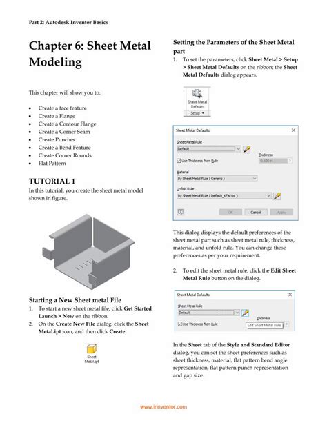 contour sheet metal|Chapter 6: Sheet Metal Setting the Parameters of the Sheet .